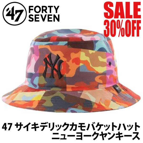【SALE30%OFF 】ヤンキース サイケデリックカモ '47バケットハットPSYCM17PTF【本体価格(税抜)￥5,800→￥4,060】 サムネイル