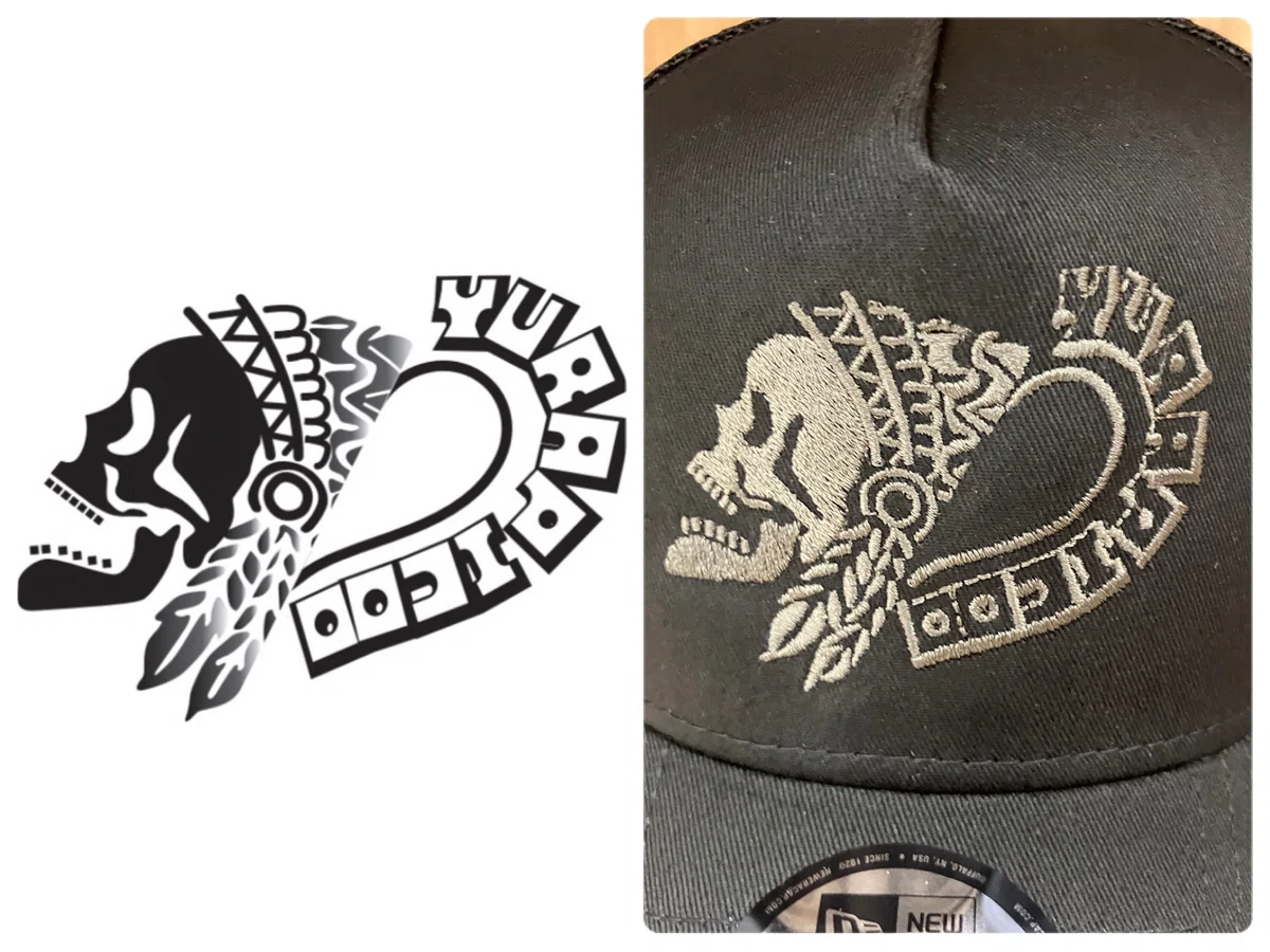 元デザインと実際の刺繍の比較